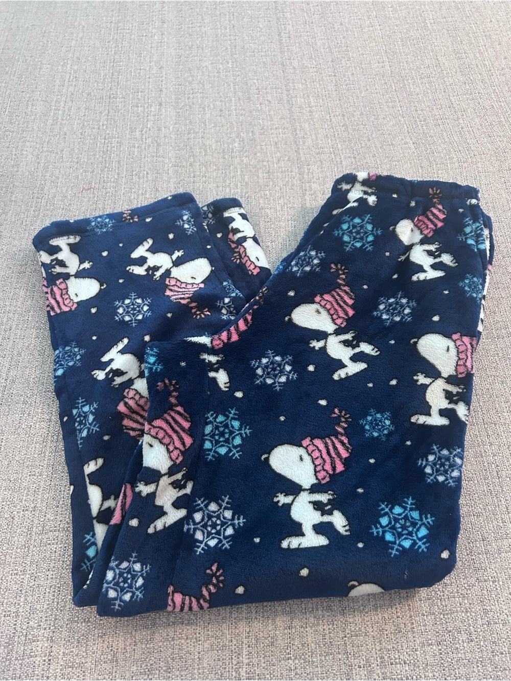 Peanuts Snoopy Blue Fleece Sleepwear Bottoms Size S